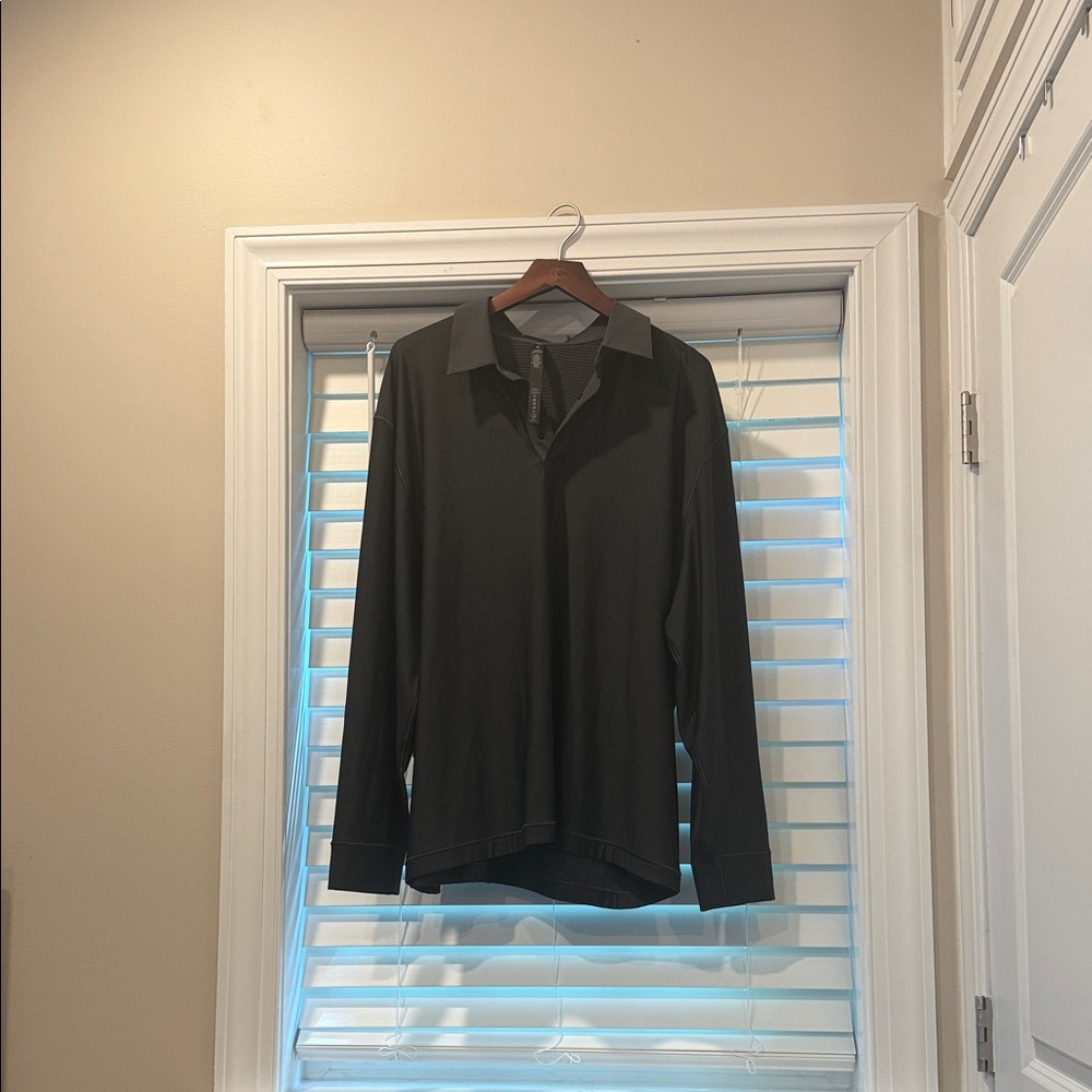 Lululemon Long Sleeve Charcoal Polo XXL